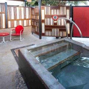 Red Bath - hot mineral water soaking tub at Blackstone Hotsprings