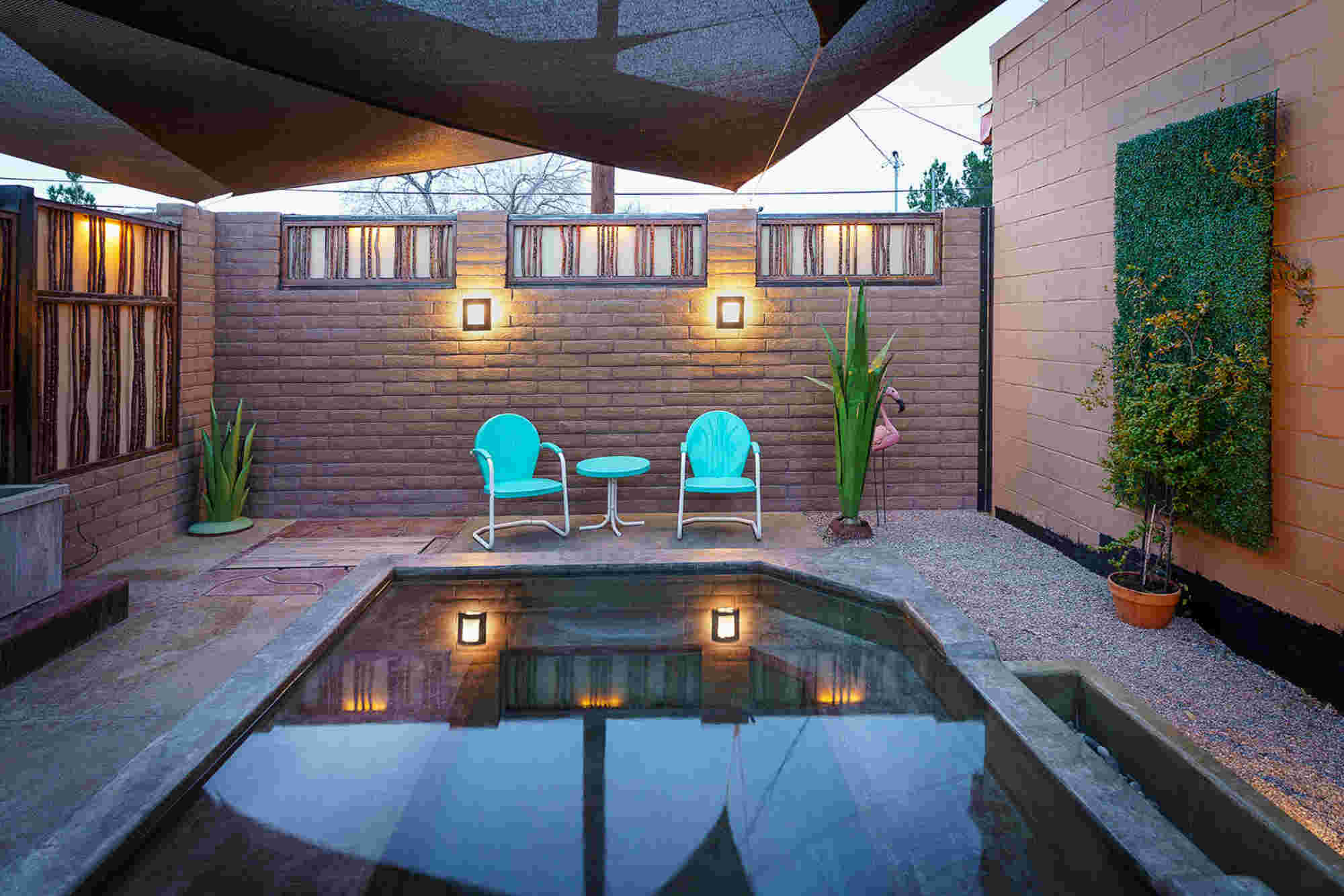 Turquoise Bath - hot mineral water soaking tub at Blackstone Hotsprings