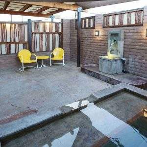 Yellow Bath - hot mineral water soaking tub at Blackstone Hotsprings
