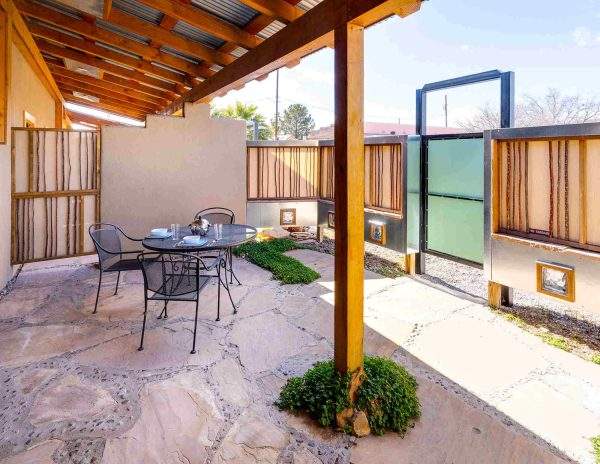 semi-private patio outsid the Jetsons Suite at Blackstone Hotsprings